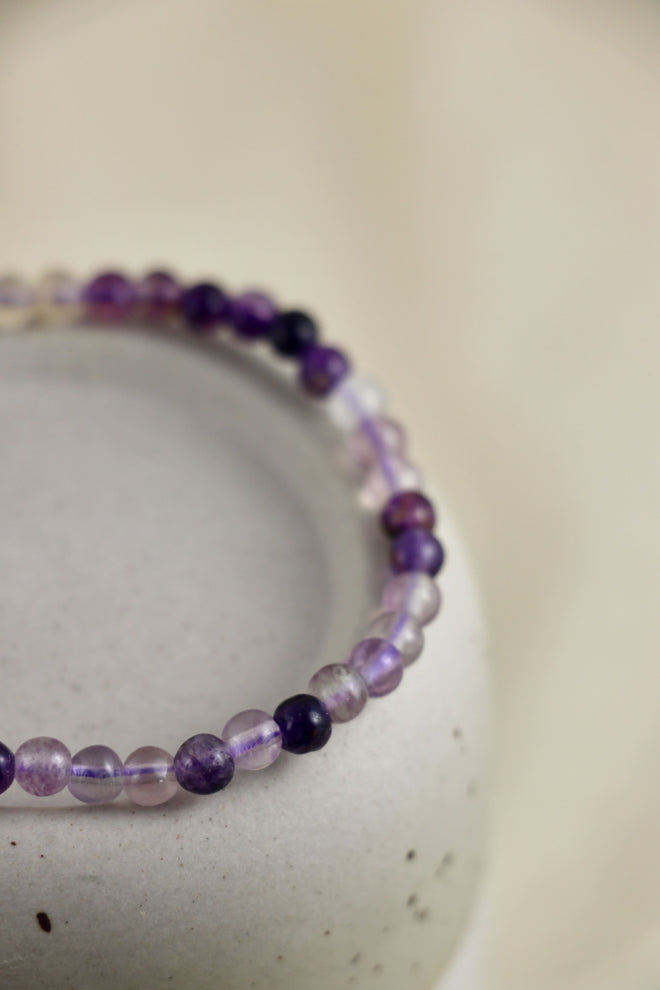 I AM focused - Bracciale Fluorite viola