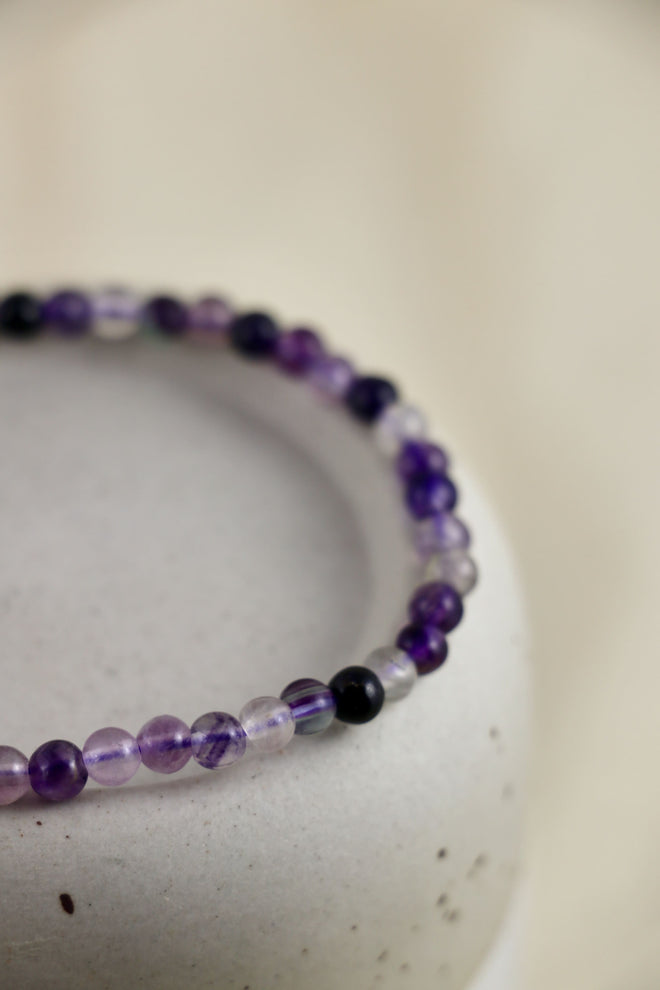 I AM focused - Bracciale Fluorite viola