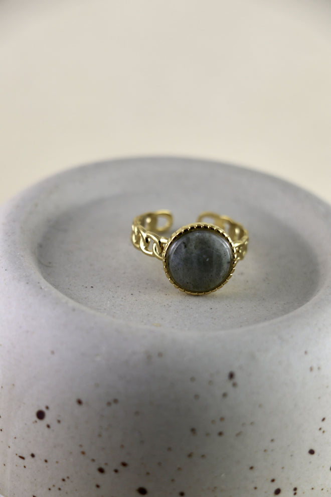 I AM magical - Anello in labradorite bottone