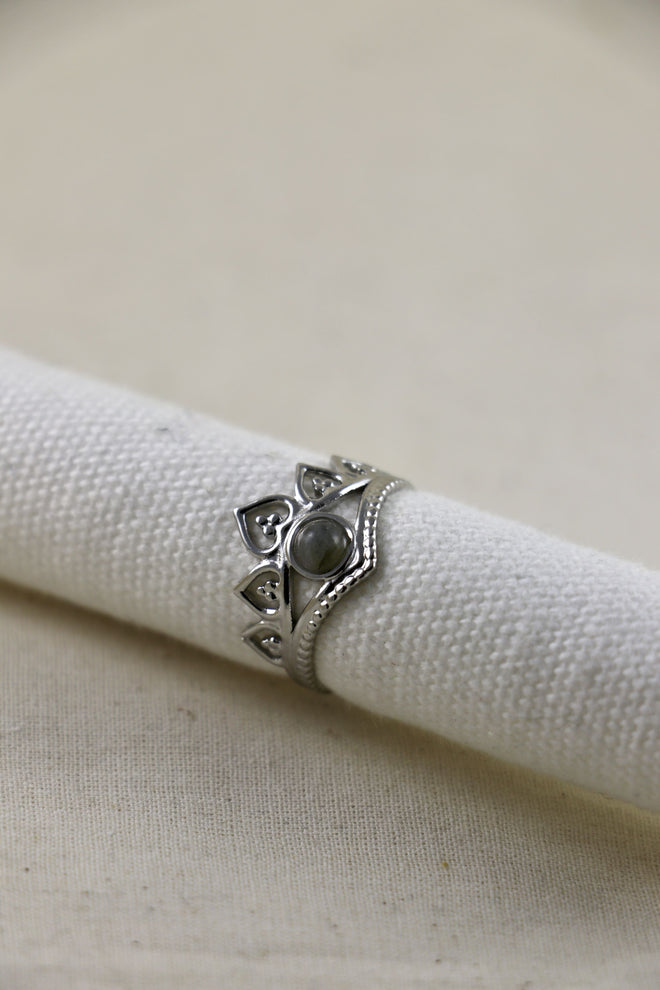 I AM magical - Labradorit Ring Crown Silber