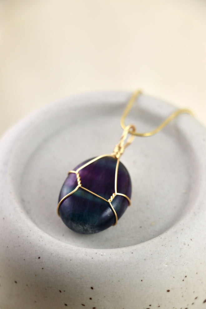 I AM focused - Collier en fluorite arc-en-ciel