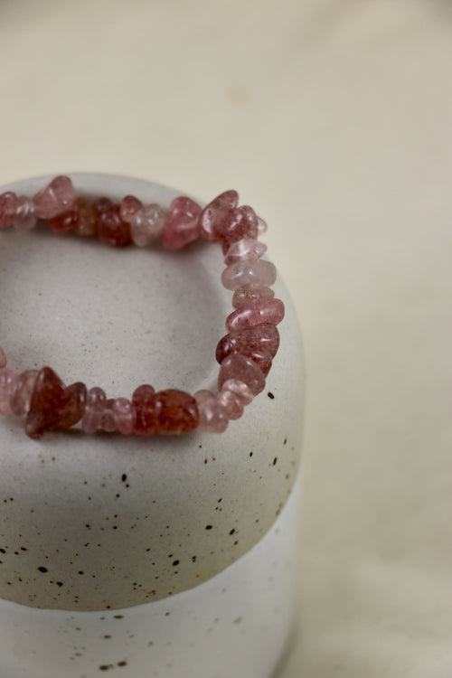 I AM happy - eclats de bracelet en quartz fraise